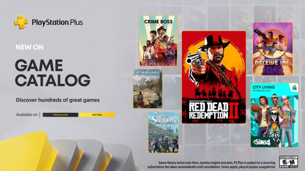 Annonce des prochains jeux PS Plus Extra & Premium avec Red Dead Redemption 2 en vedette