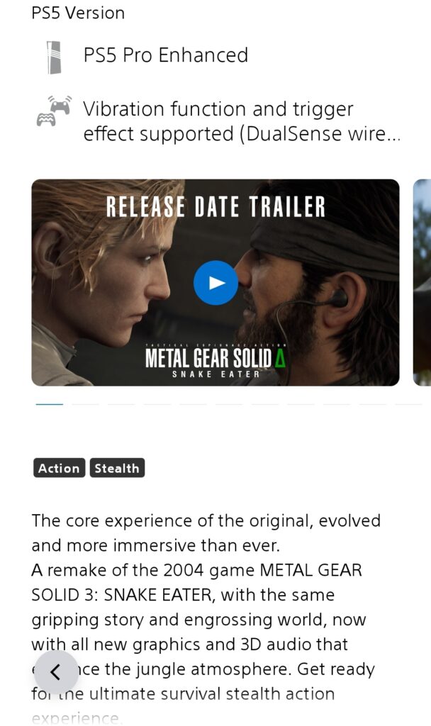 Date de sortie de metal gear solid delta révélée